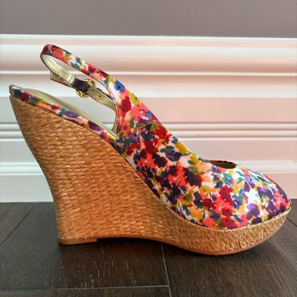 Audrey Brooke Size 7.5 Multicoloured Open Toed 5 Inch Wedges - Picture 8 of 13